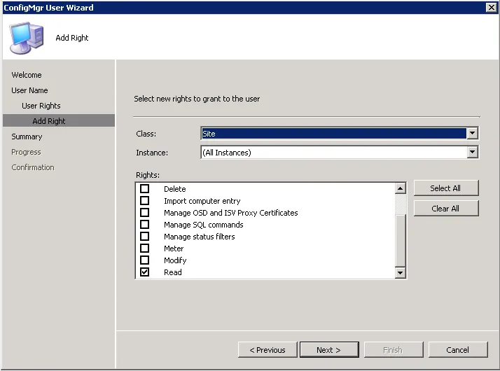 Screenshot of ConfigMgr User Wizard