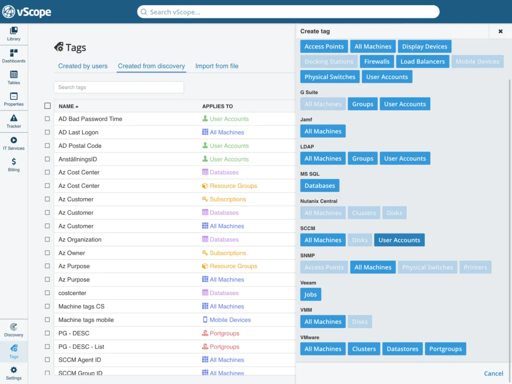 Creating custom SNMP tag in vScope