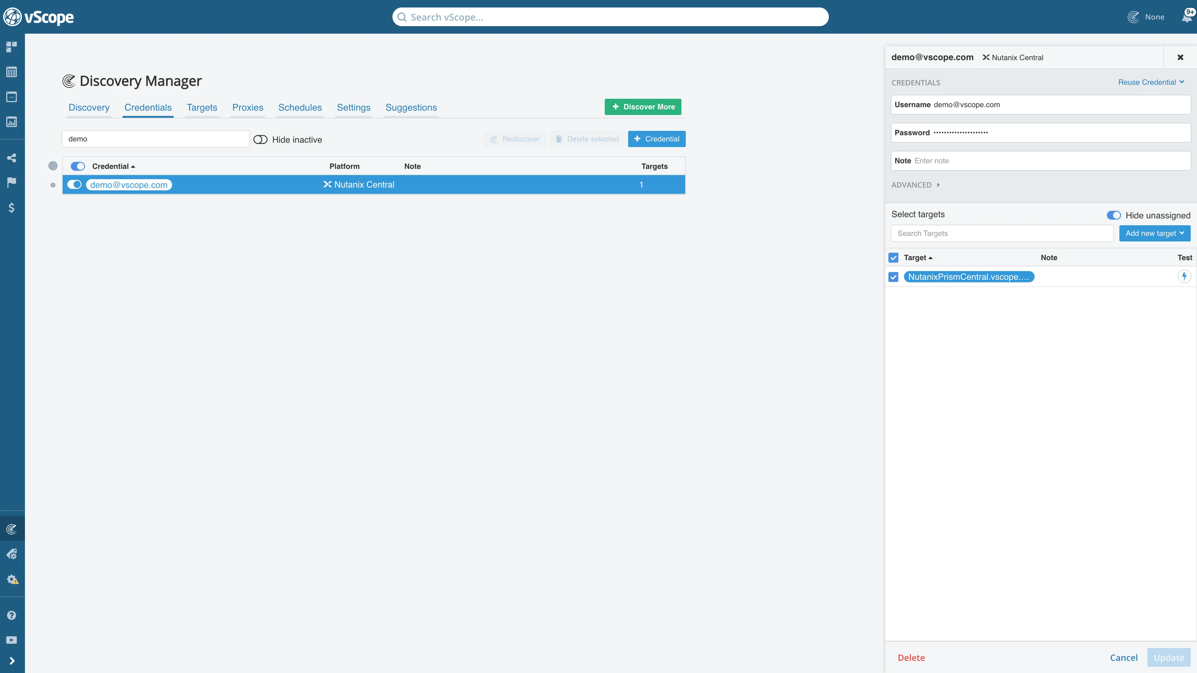 Configuring inventorying of Nutanix