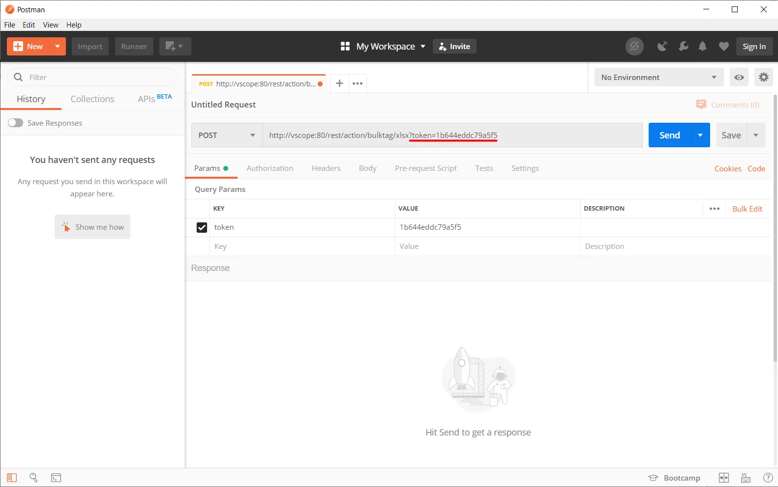 Adding token param to postman