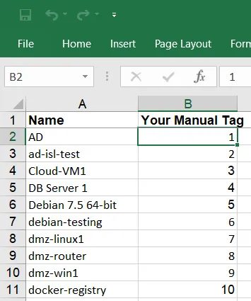 Preparing excel file