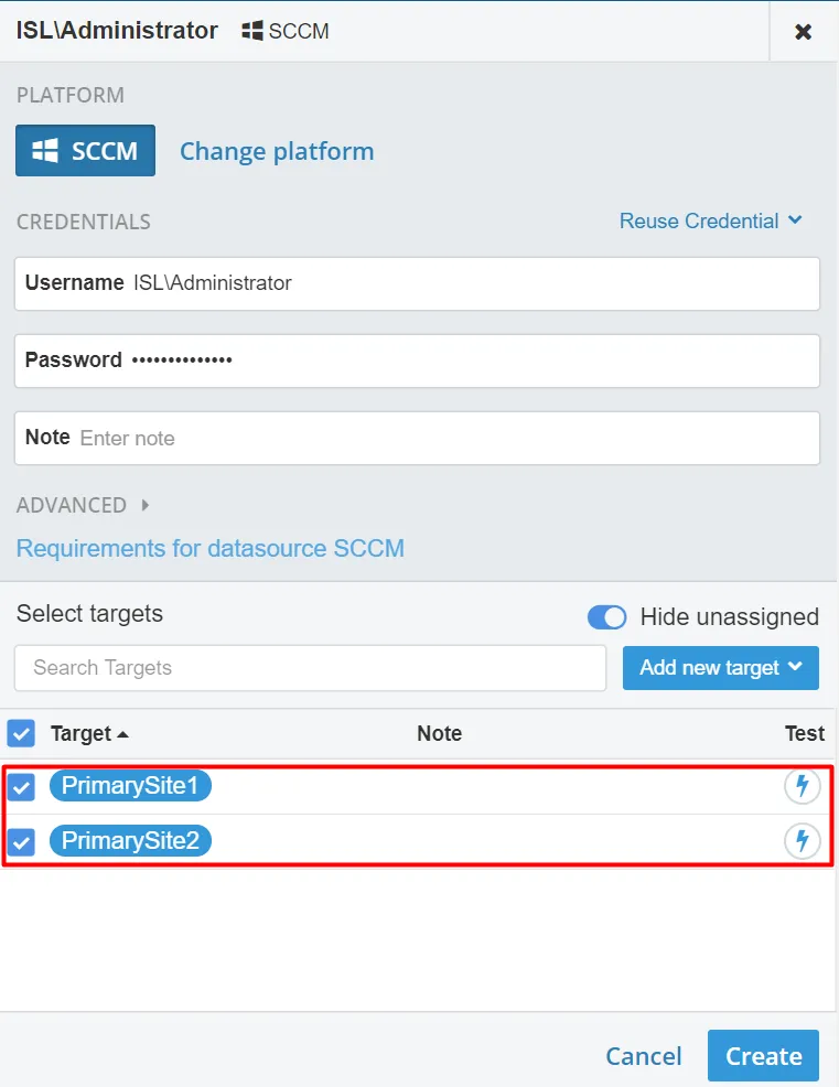 Adding PrimarySite for System Center Configuration Manager