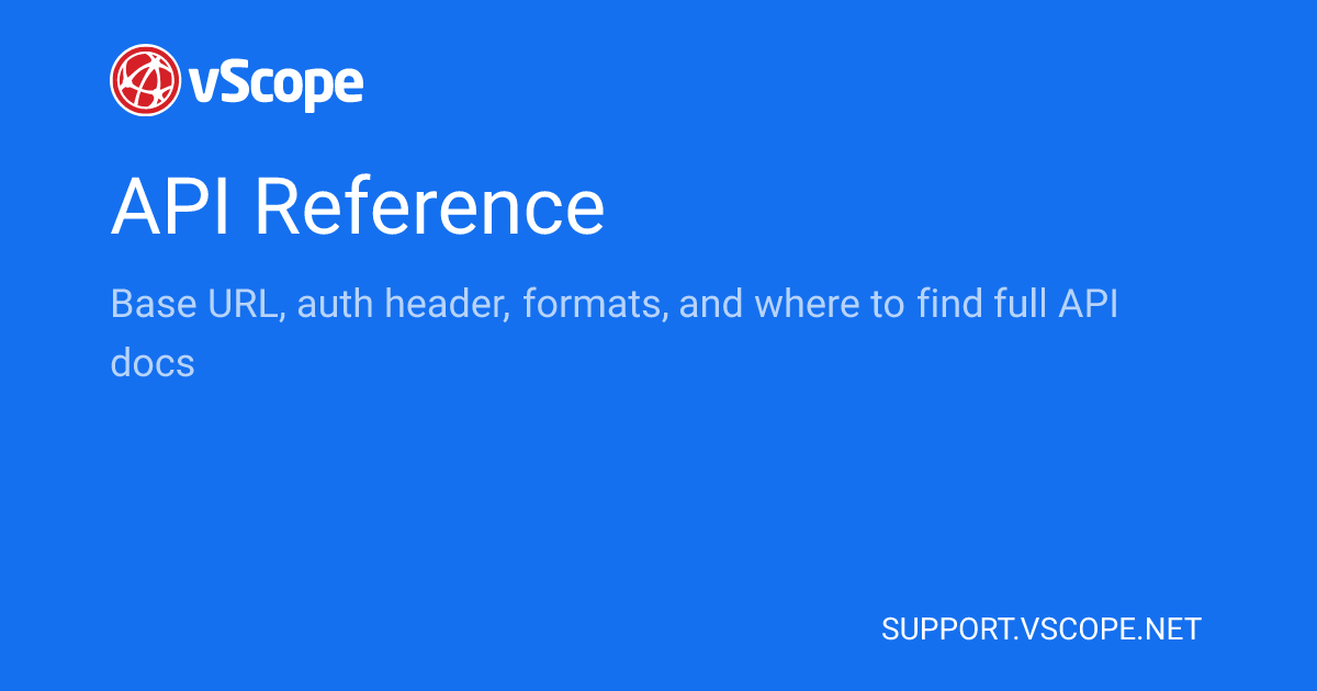 API Reference | vScope Support Page