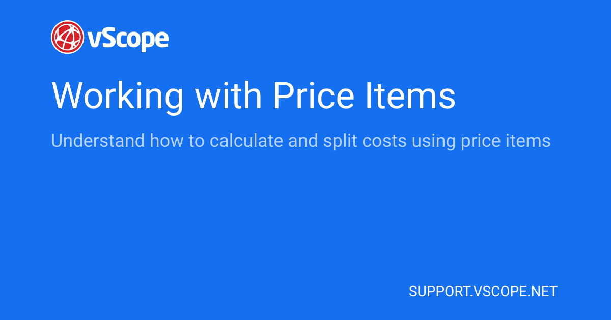 Working with Price Items | vScope Support Page