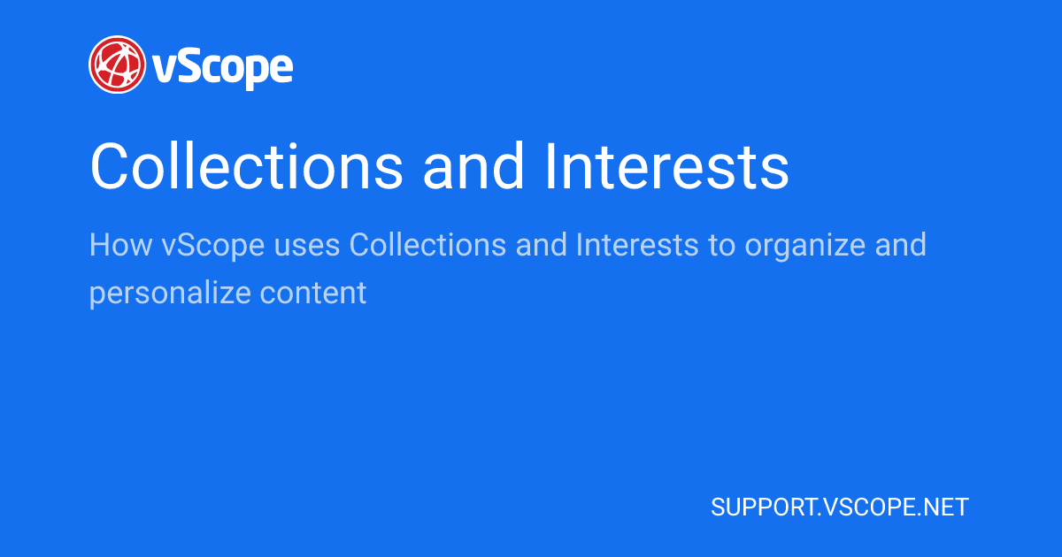Collections and Interests | vScope Support Page