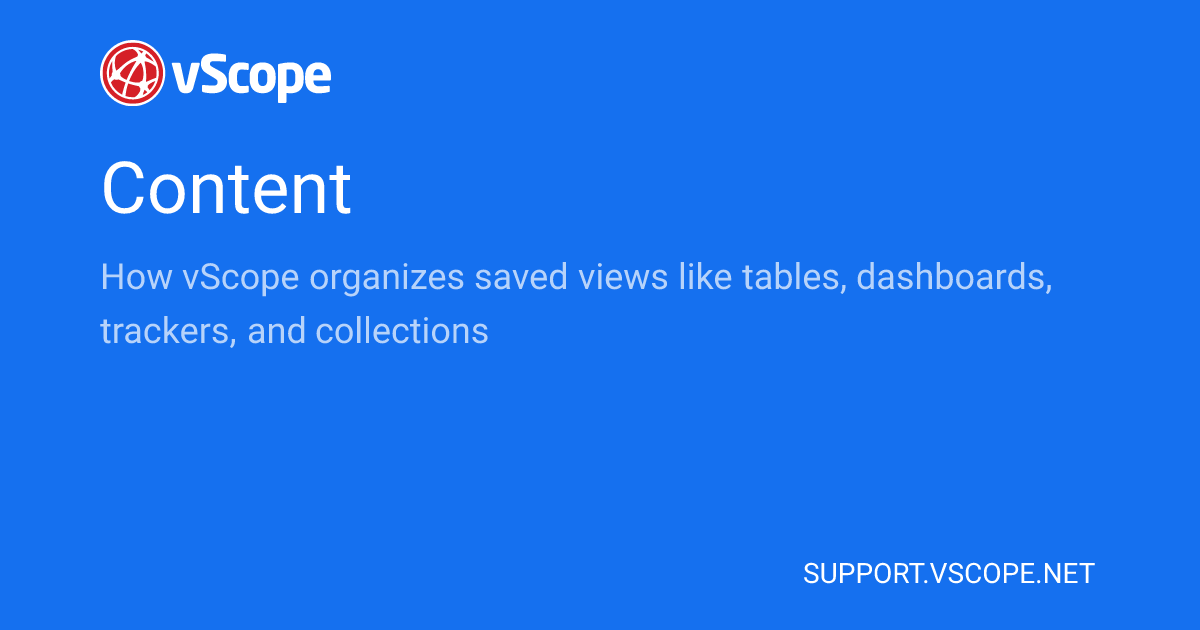 Content | vScope Support Page