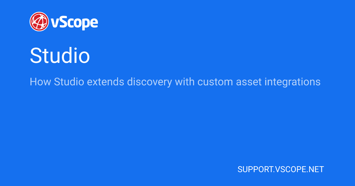 Studio | vScope Support Page