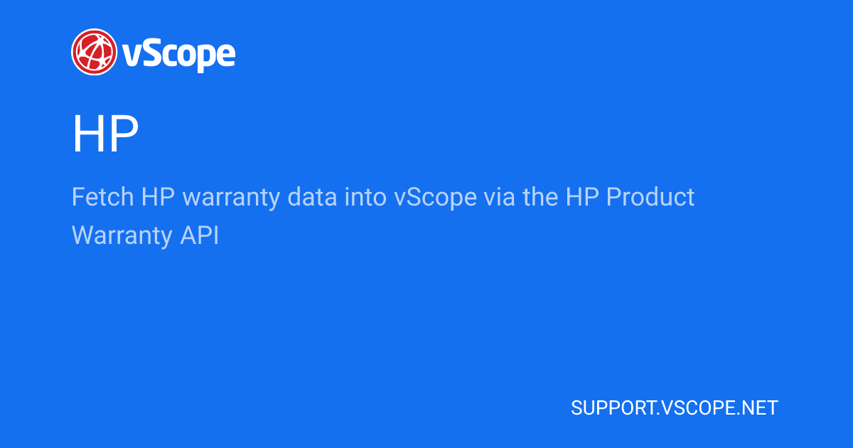 HP | vScope Support Page