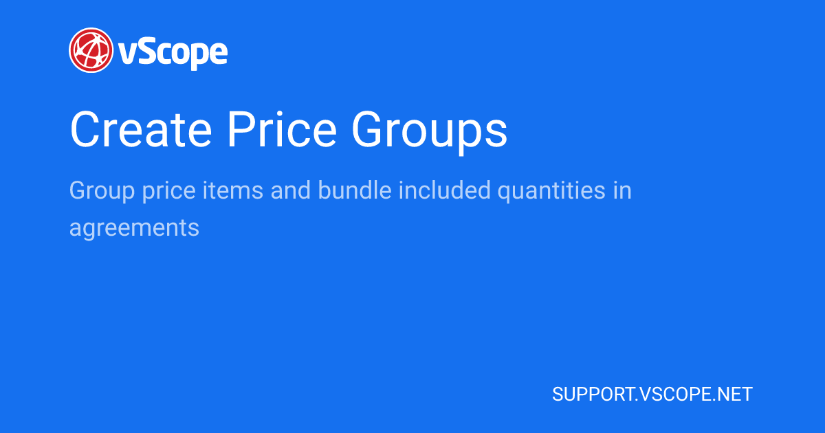 Create Price Groups | vScope Support Page