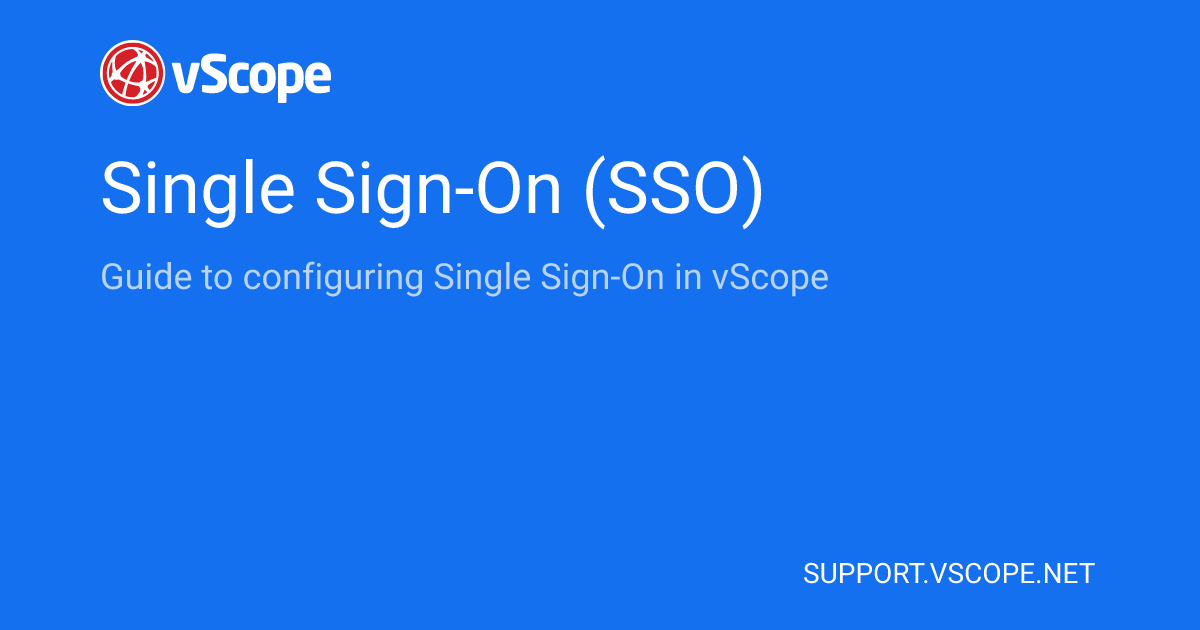 Single Sign-On (SSO) | vScope Support Page