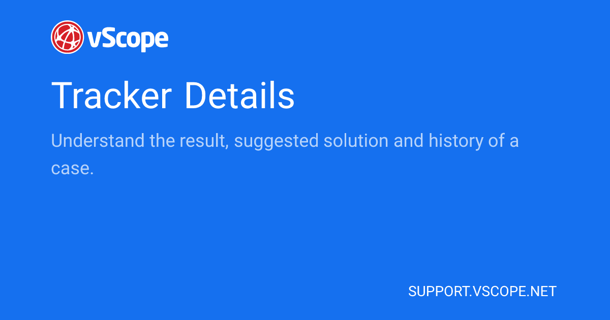 Tracker Details | vScope Support Page